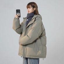 胖MM200斤大码棉服女连帽宽松棉袄2025冬季面包服加厚棉衣外套