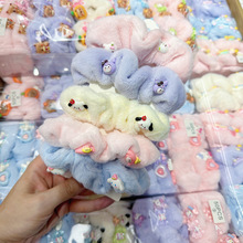 卡通大肠圈发圈可爱毛茸茸发绳女学生扎头发皮筋头饰摆摊一元批发