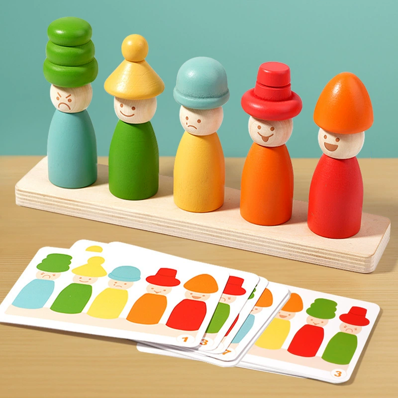 Детское раннее образование Монтессори злодей цветовое выражение Jenga игрушка для координации рук и глаз тонкое движение распознавание цвета