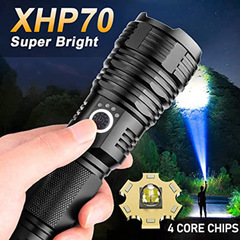 Cross-border P70 Outdoor High-Intensity Flashlight Multi-functional Telescopic High Power Ultra-bright Charging XHP70 High-Intensity Flashlight