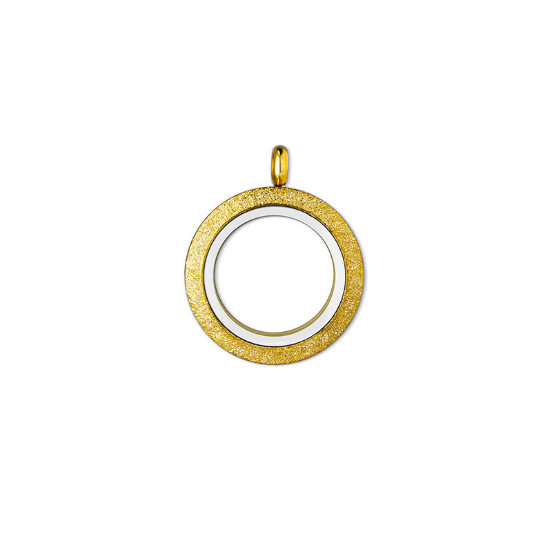 Gawu caja de acero inoxidable redonda de cristal caja de la foto cinabrio COLLAR COLGANTE hombres y mujeres Universal de múltiples tamaños disponibles