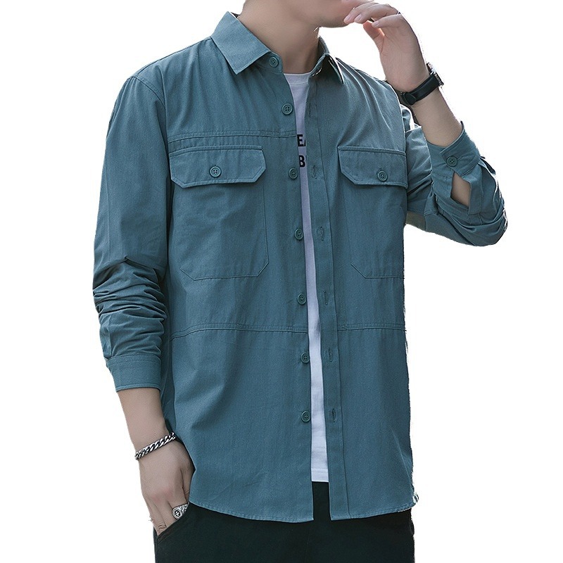 Encuentre camisas personalizadas de fábrica para hombres, primavera y verano, retro americano, negocios, ocio, algodón, sentido de alta gama, estilo de Hong Kong