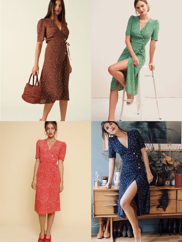 Classic French Tea Break Skirt Short-sleeved Wrap Skirt Fried Chicken Slimming One-piece Button Wrap Dress Classic French Tea Break Skirt Short-sleeved Wrap Skirt Fried Chicken Slimming One-piece Button Wrap Dress