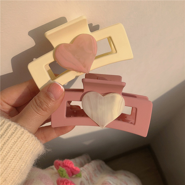 cute fuchsia white fresh crab pin heart-shaped
