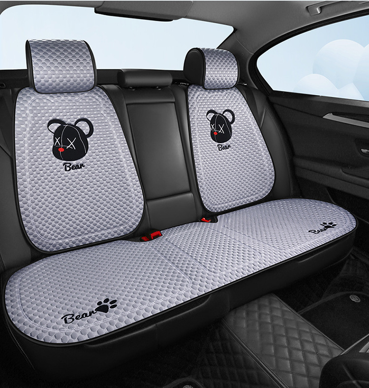 Car Summer Cool Cushion Seat Cushion Four Seasons Universal Breathable and Ventilated Cute Cartoon Car Interior Cushion Single Piece Seat Cover