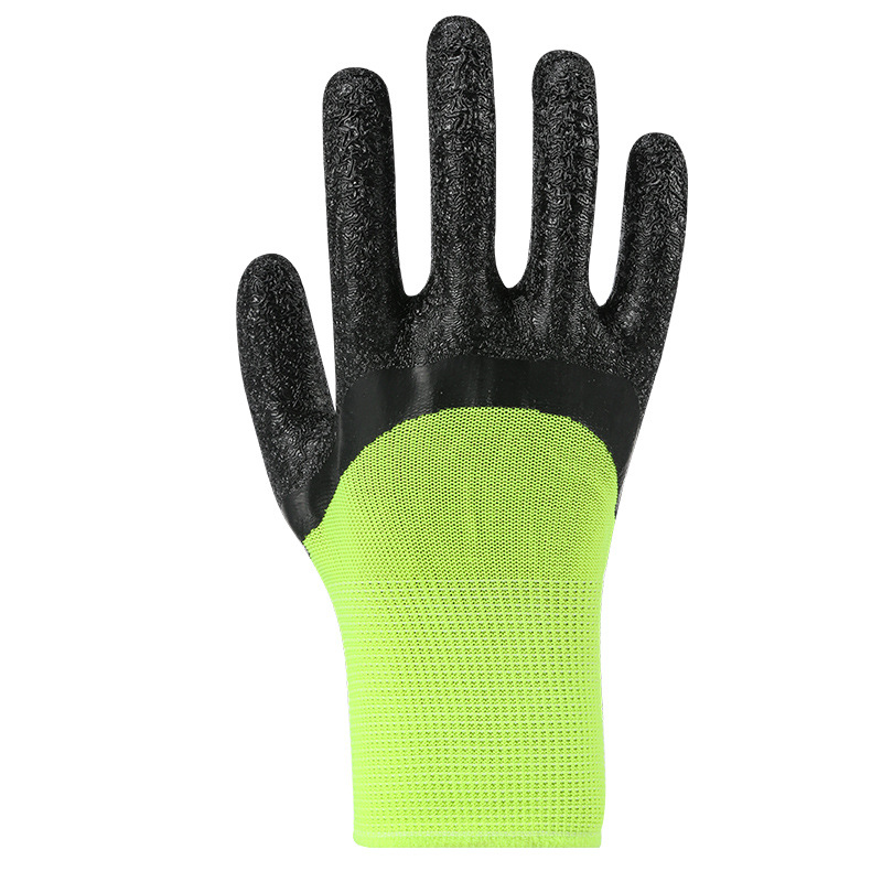 Guantes de protección laboral, guantes impregnados de caucho, guantes de nitrilo resistentes al desgaste, guantes antideslizantes para pesca marina y sitios de construcción, guantes de alta densidad de calibre 13 para venta al por mayor en fábrica.