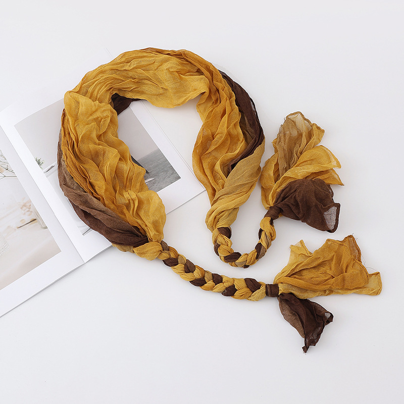 Chal para mujer, verano de moda, nuevo estilo, chal de giro pequeño, bufanda, toalla de seda con protección solar teñida personalizada, pañuelo en la cabeza, bufanda