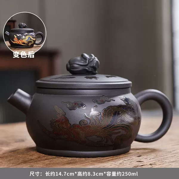 Dragon and Phoenix Color Change of Wealth Pot