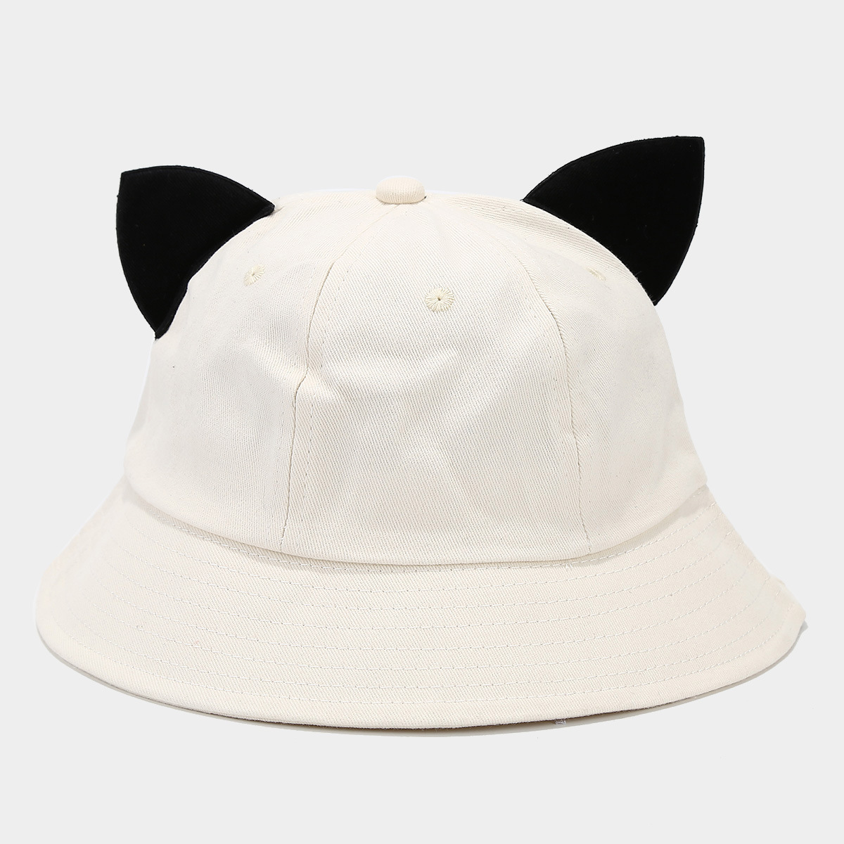 Marca de moda coreana de dibujos animados pequeño diablo oreja cúpula color sólido sombrero de pescador estilo universitario infantil lindo sombrero casual para el sol image 9
