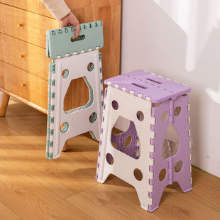 Plastic Folding Stool Thickened Household High Stool Portable Fishing High Stool Adult Storage Stackable Bench Chain