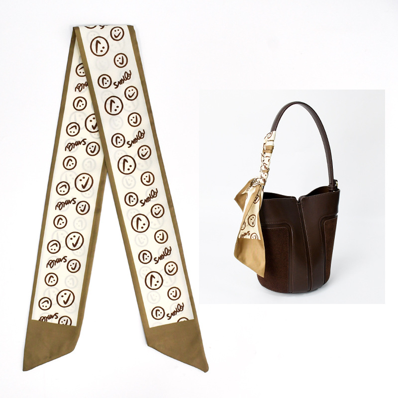 Primavera y otoño lindo y dulce bufanda de seda larga cinta para el cabello caja de regalo bolsa de amarre cinta multifunción fresca pequeña y versátil