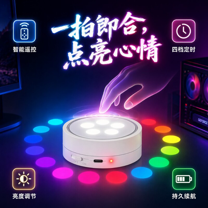 Rgbw Colorful Rechargeable Atmosphere Cabinet Kitchen Holiday Lighting Led Press Dimmer Color-Adjustable Magnetic Night Light Rgbw Colorful Rechargeable Atmosphere Cabinet Kitchen Holiday Lighting Led Press Dimmer Color-Adjustable Magnetic Night Light
