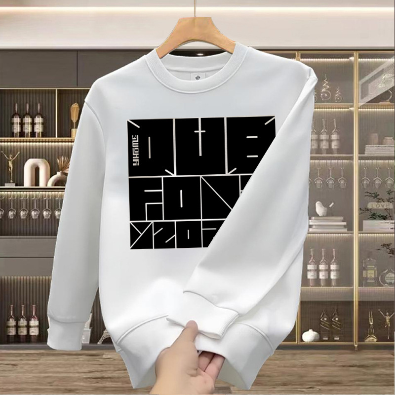 Felpa a maniche lunghe con collo rotondo da uomo in edizione coreana autunno 2023 Tendenza versatile Ricamo alla moda americana Raspo e_voghion.com