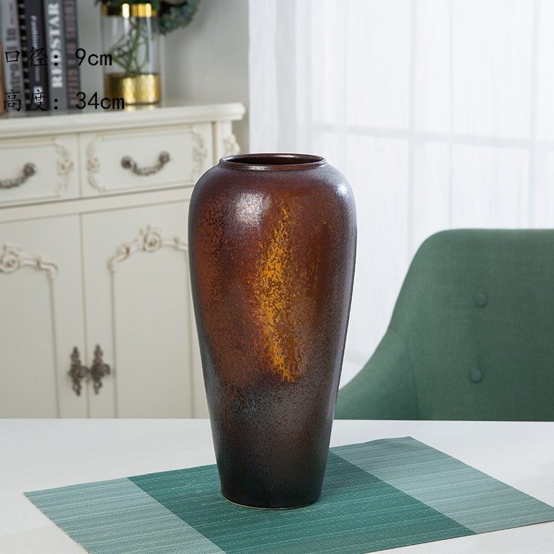 Jingdezhen nuevo jarrón de cerámica china planta maceta de flores de cerámica vintage flor seca sala de estar decoración moderna simple estricta