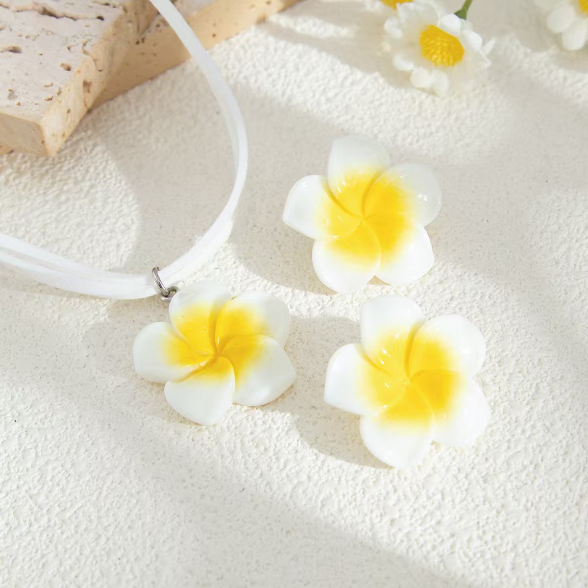 Sweet Acrylic New Velvet Flower Women's Jewelry Set display picture 6