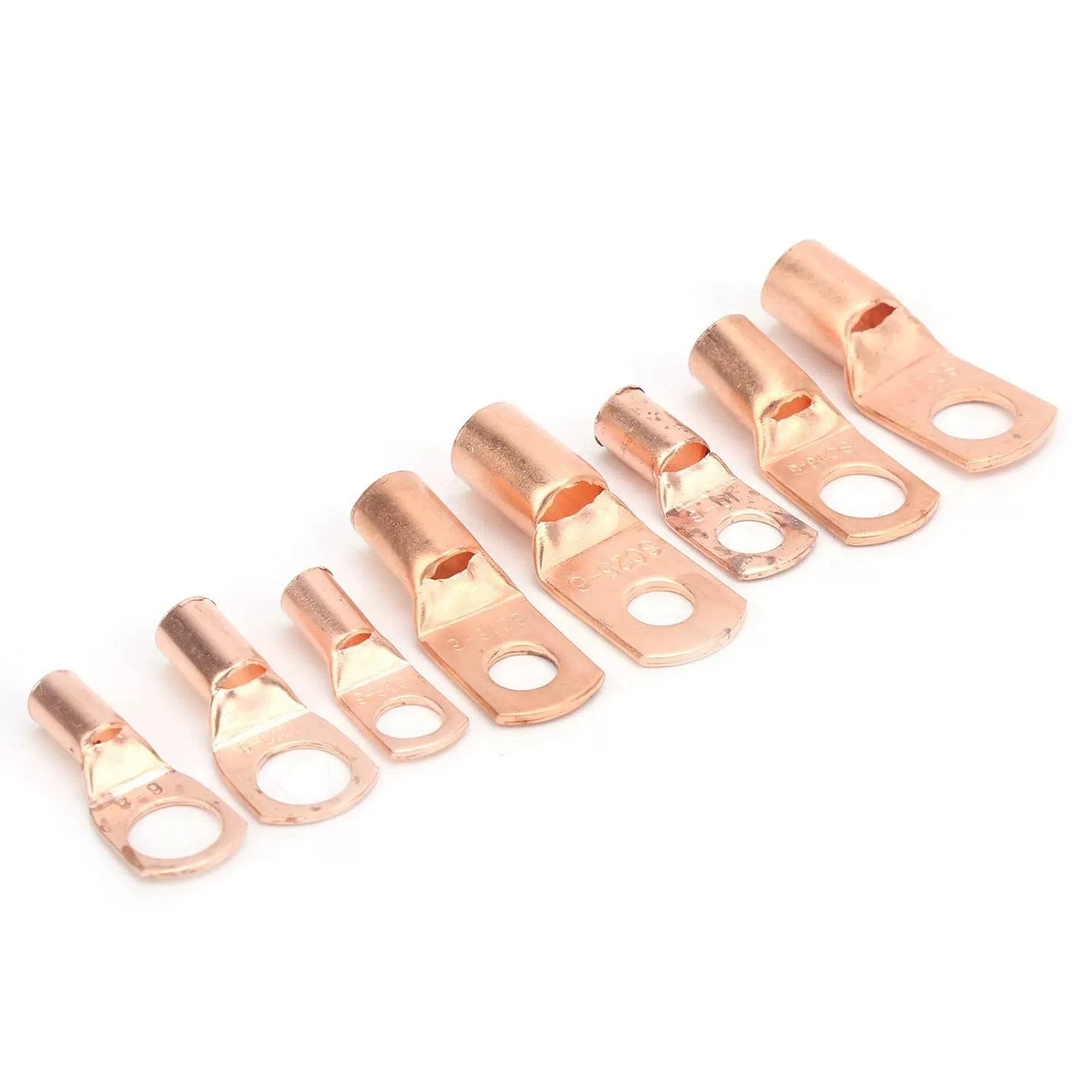 60Pcs Copper Ring Lug Terminals Electrical Wire Cable Closed