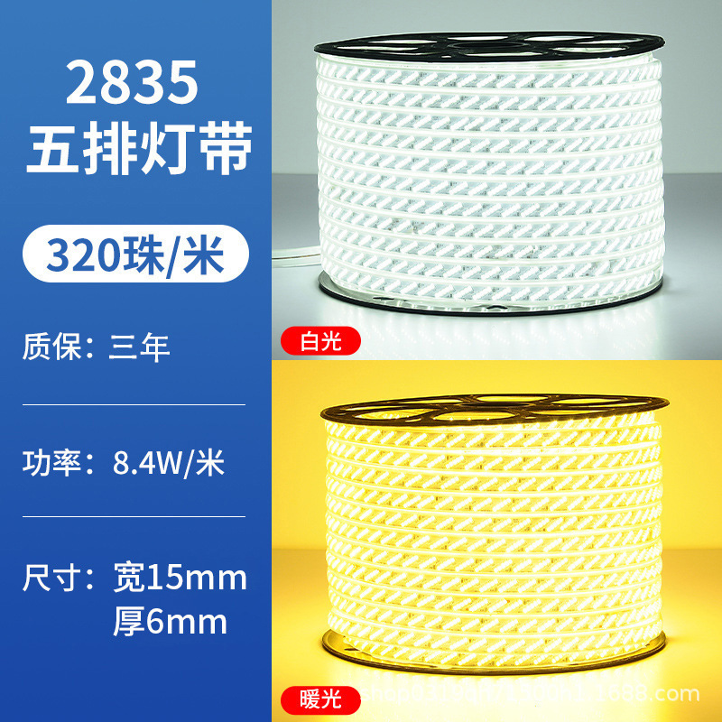 家用户外防水led灯带条超高亮白光灯带室外外墙工地隧道照明220V|undefined