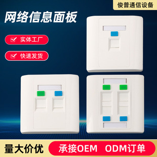 Network Panel Computer Socket Broadband Phone Single and Double Network Port Information Type 86 Multi-interface Network Cable Box 6 Category 6
