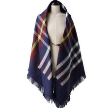 2025款韩国东大门女装格纹流苏斗篷毛呢披肩秋冬款时尚简约洋气