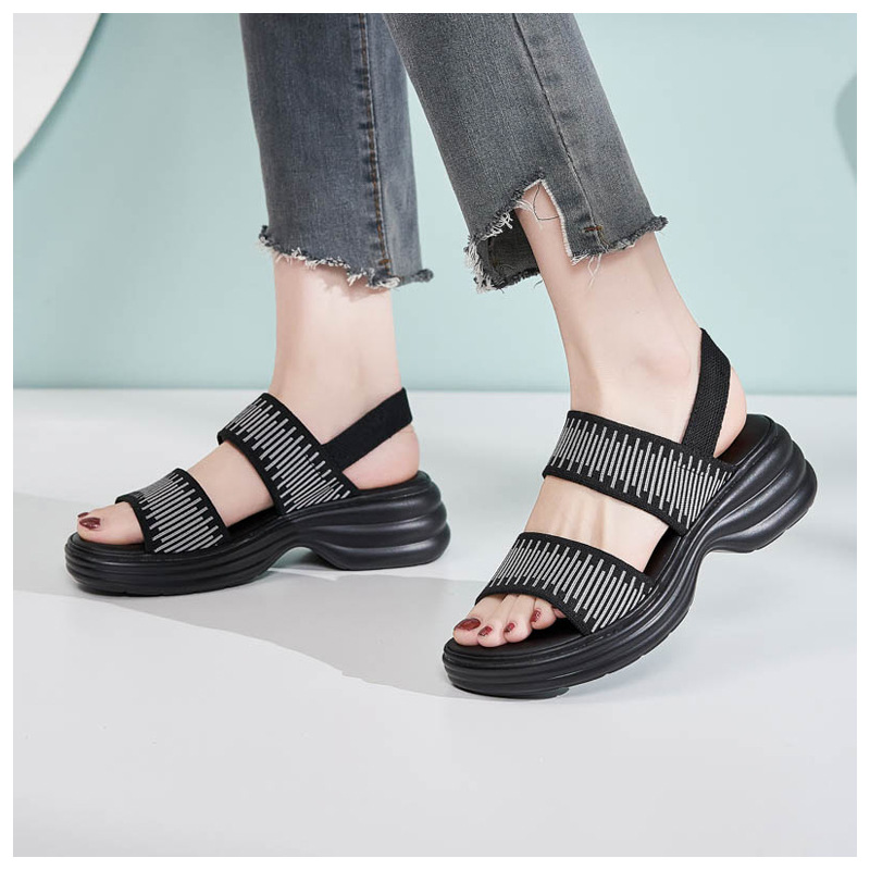 Dép sandal nữ đế dày quai chữ V mùa hè chống trượt — Màu đen, Màu xám, Màu mơ chi tiết 16