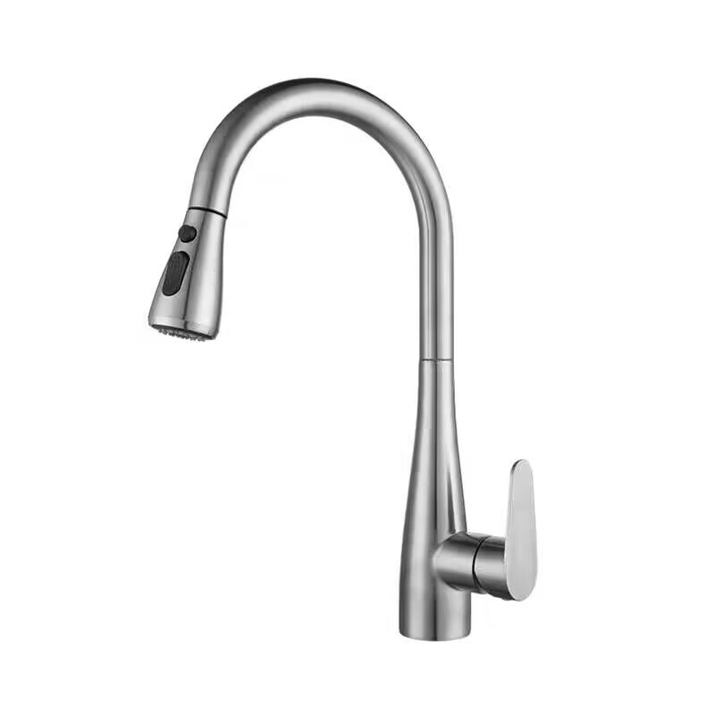 304 Stainless Steel Kitchen Hot and Cold Pull-Out Faucet Sink Sink Household Retractable Sink Faucet