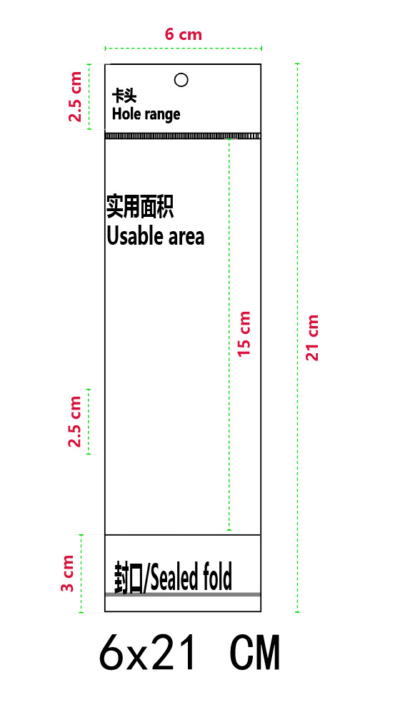 6*21*흰색+투명 100pcs/PCS*양면 5 실크