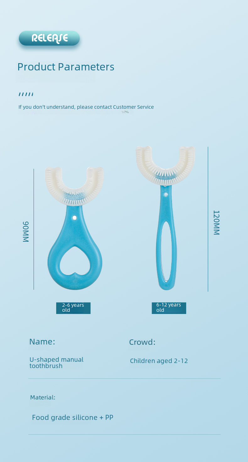 Children's U-shaped Toothbrush U-shaped Infant Baby 2-6-12 Years Old Children Soft Hair Silicone Mouth Contains Clean Brushing Artifact