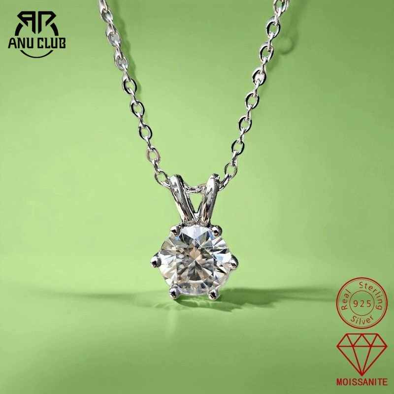 Эксклюзивная трансграничная поставка классических подвесок из муассанита с четырьмя и шестью крапанами, модные цепочки для ключиц из стерлингового серебра S925, женские подарки