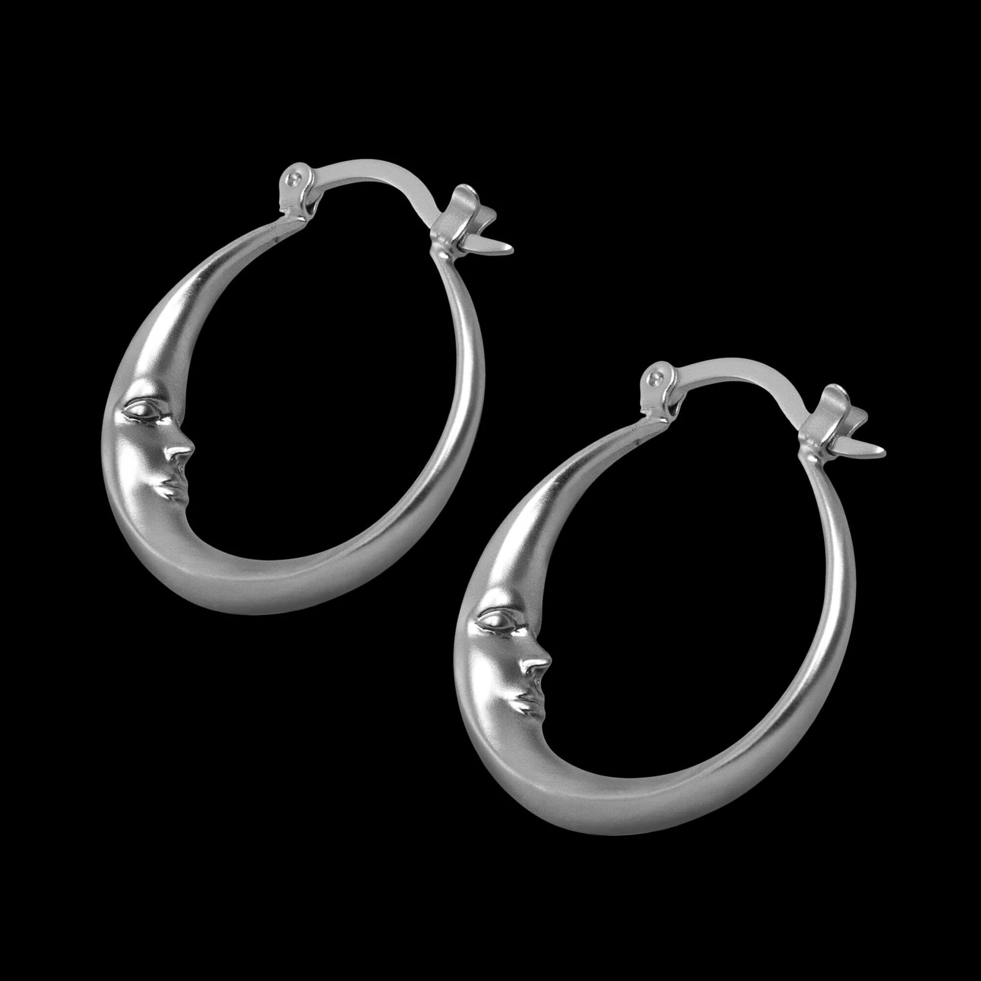 1 Pair Simple Style Moon Plating Alloy Earrings display picture 4