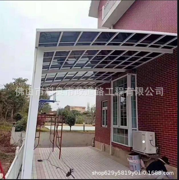 佛山厂家直销镀锌烤漆庭院停车棚 医院电动车充电遮阳棚