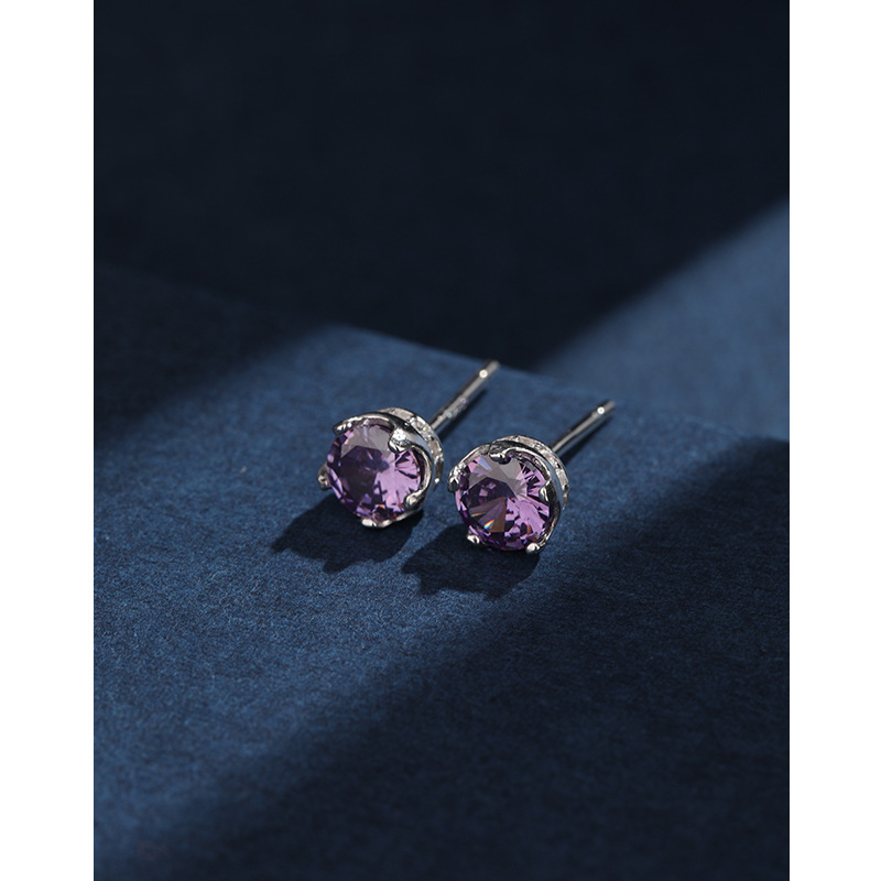 Ultra brillante zircón pendientes de plata esterlina 925 pequeño agujero de orejas pendientes de orejas para mujeres hip hop simple pendientes versátiles sensación de alta calidad