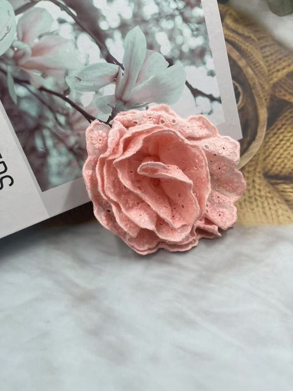 Caro同款烤边布艺花朵9cm立体烧边花朵diy发饰鞋帽胸花饰品配件|undefined