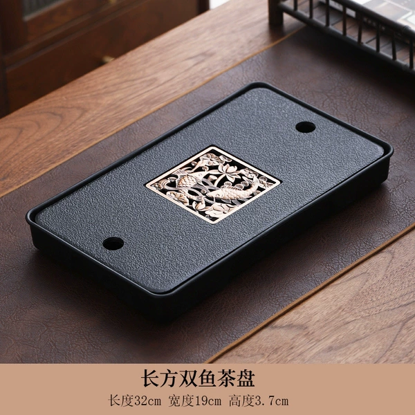 Long Square Pisces Tea Plate 32*19 [Water Storage]