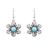 Metal acrylic turquoise fashionable earrings, wholesale