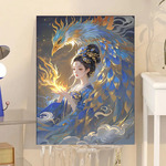 30*40外贸diy数字油画山海经填色画卧室客厅装饰画手工涂色画批发