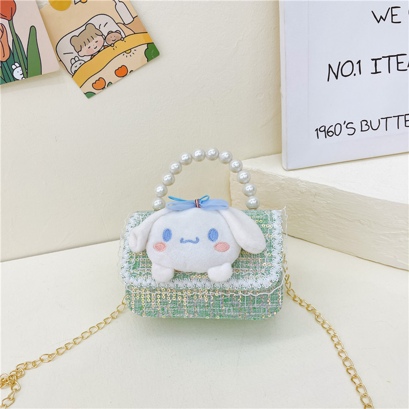 Nuevo bolso de perla, algodón, lino, bolso de hombro para niños, mini mini-fangfangfang tide universal, cadena de chicas, monedero de princesa