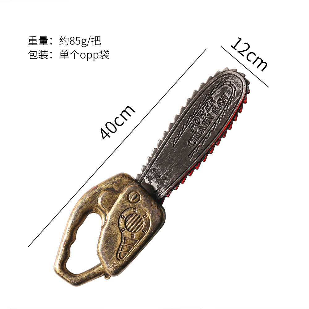 Halloween prop cuchillo correa de sangre motosierra hacha simulación plástico cuchillo cos armas fantasmas festival de hechicería juguetes para niños