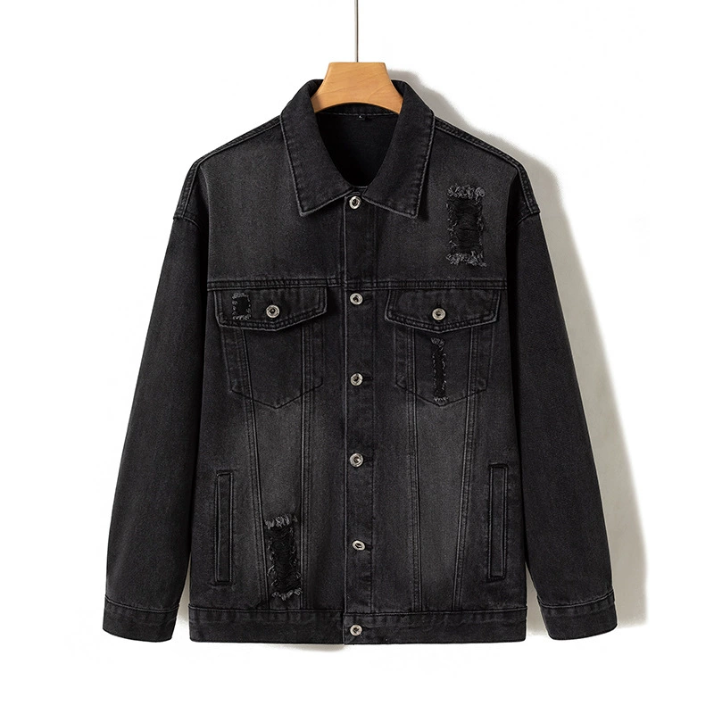 Denim spring retro jacket, American style, oversize