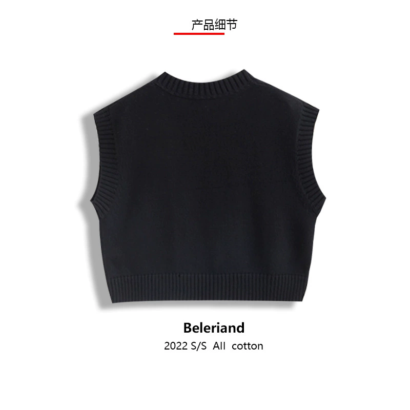 (Cross-border trading), children's knitted black vest, sweater for boys, children's clothing, for teenagers, family style