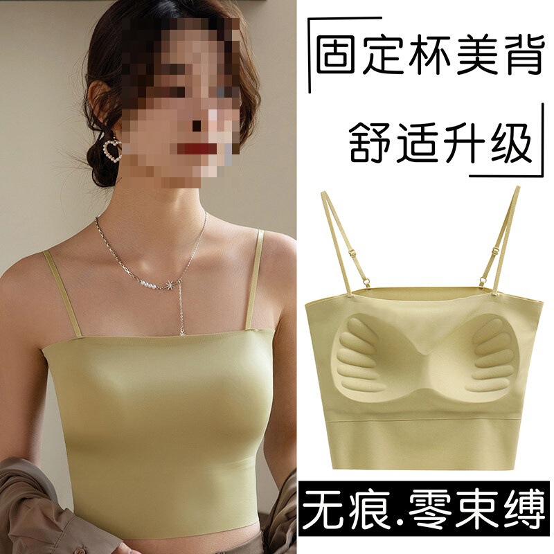 2025 New Model Air-Fixed Cup Beautiful Back One-Shoulder Strapless Seamless Sports Crop Tank Top for Women 2025 New Model Air-Fixed Cup Beautiful Back One-Shoulder Strapless Seamless Sports Crop Tank Top for Women
