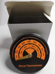 Fireplace Fan Thermometer Oven Magnet Adhesive Temperature Gauge Round Wall-Mounted Stove Pointer