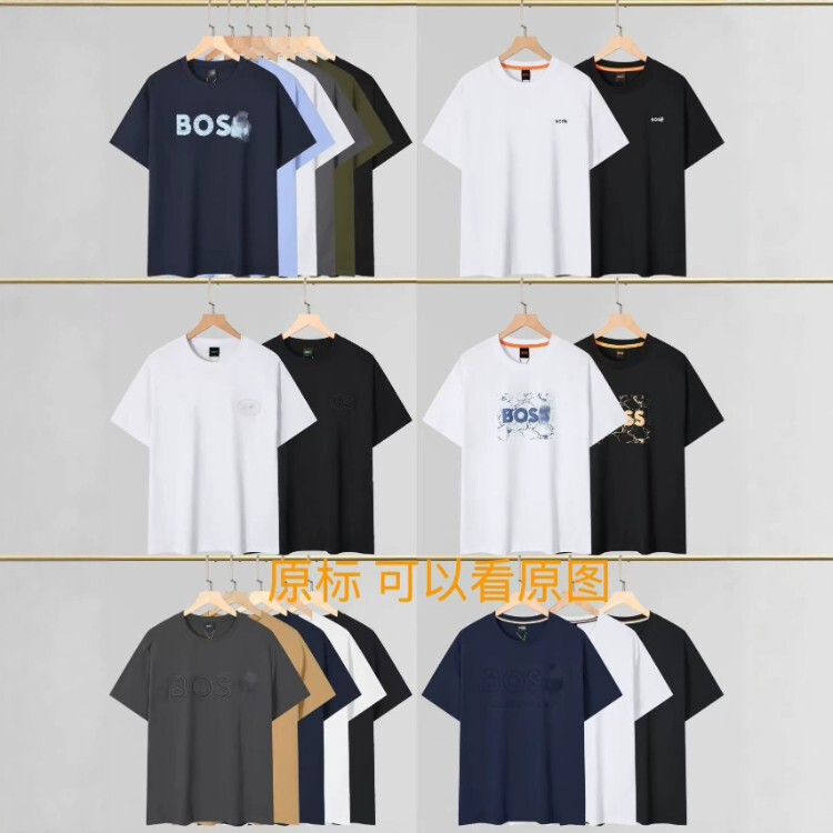 Cross-Border Foreign Trade European Size Loose Men's Round Neck Short-Sleeve T-Shirt, Trendy Brand Print, Casual and Stylish Cotton T-Shirt