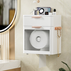 Bathroom tissue box, face towel storage box, punch-free waterproof toilet roll paper box, wall-mounted toilet paper storage rack