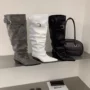 高筒春秋尖头新款骑士靴