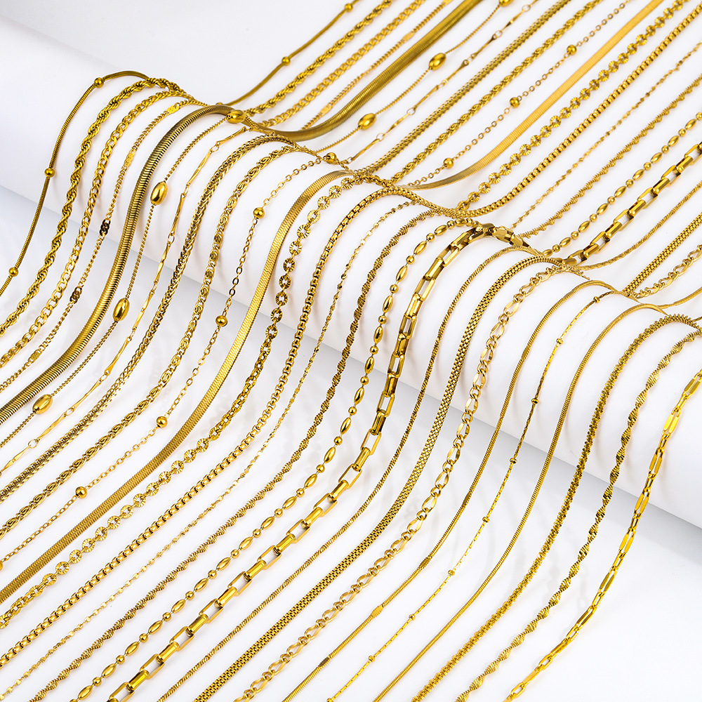 Two-Tone Delicate Layered Chain Set, Gold & Silver Mixed Metal Thin Stack, Minimalist Edgy Layering Jewelry, Lightweight Non-Tangle Dual Tone Necklace_voghion.com