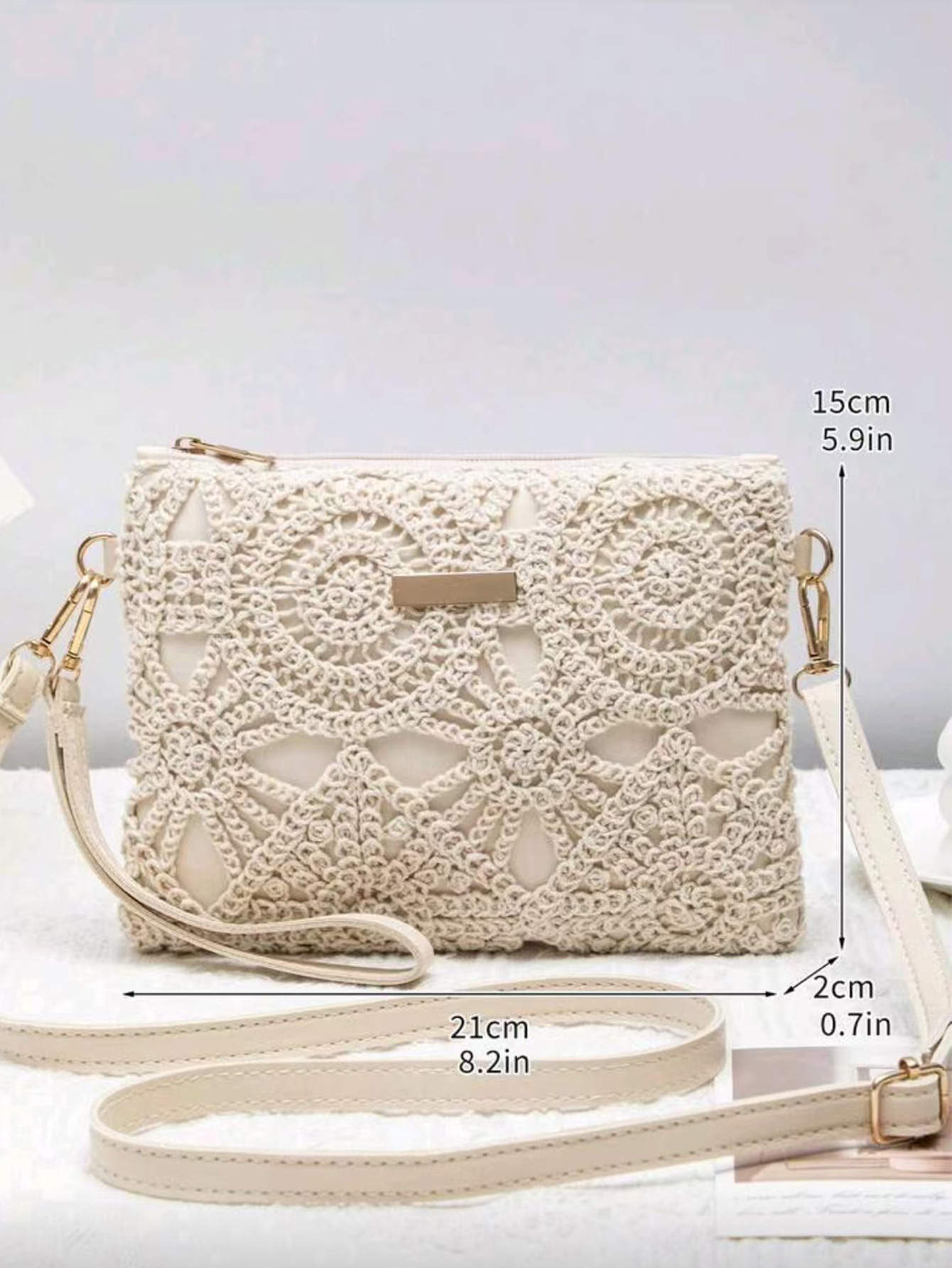 Transfronterizos de encaje trenzado damas mochila de moda algodón hueco bolso de hombro bolso de brazo bolso de mano bolso vacacional