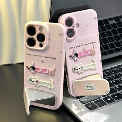 刺绣小猫小狗适用苹果16华为oppo小米vivo荣耀iPhone15菲林手机壳