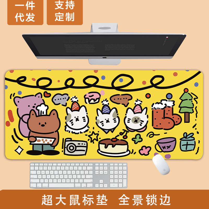 マウスパッドの超巨大ソフト萌え小動物の大キーボードパッドを大きくして、ロックを厚くします。|undefined