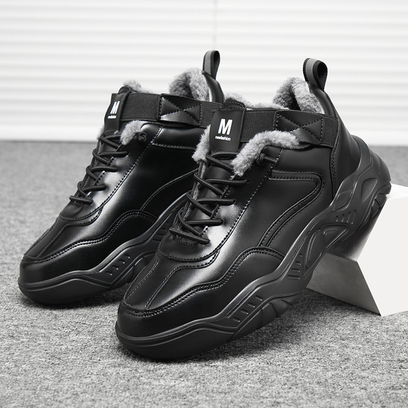 Otoño y invierno zapatos negros zapatos de hombre invierno zapatos de algodón para hombres 45 zapatos deportivos para hombres 46 zapatos de papá para hombres