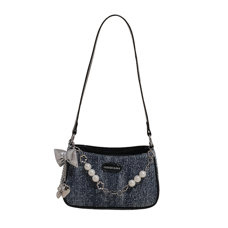Versión coreana del bolso de nicho 2025 primavera y verano nuevo bolso femenino Gypsophila bolso de hombro con diamantes bolso de mensajero con cadena de cuentas